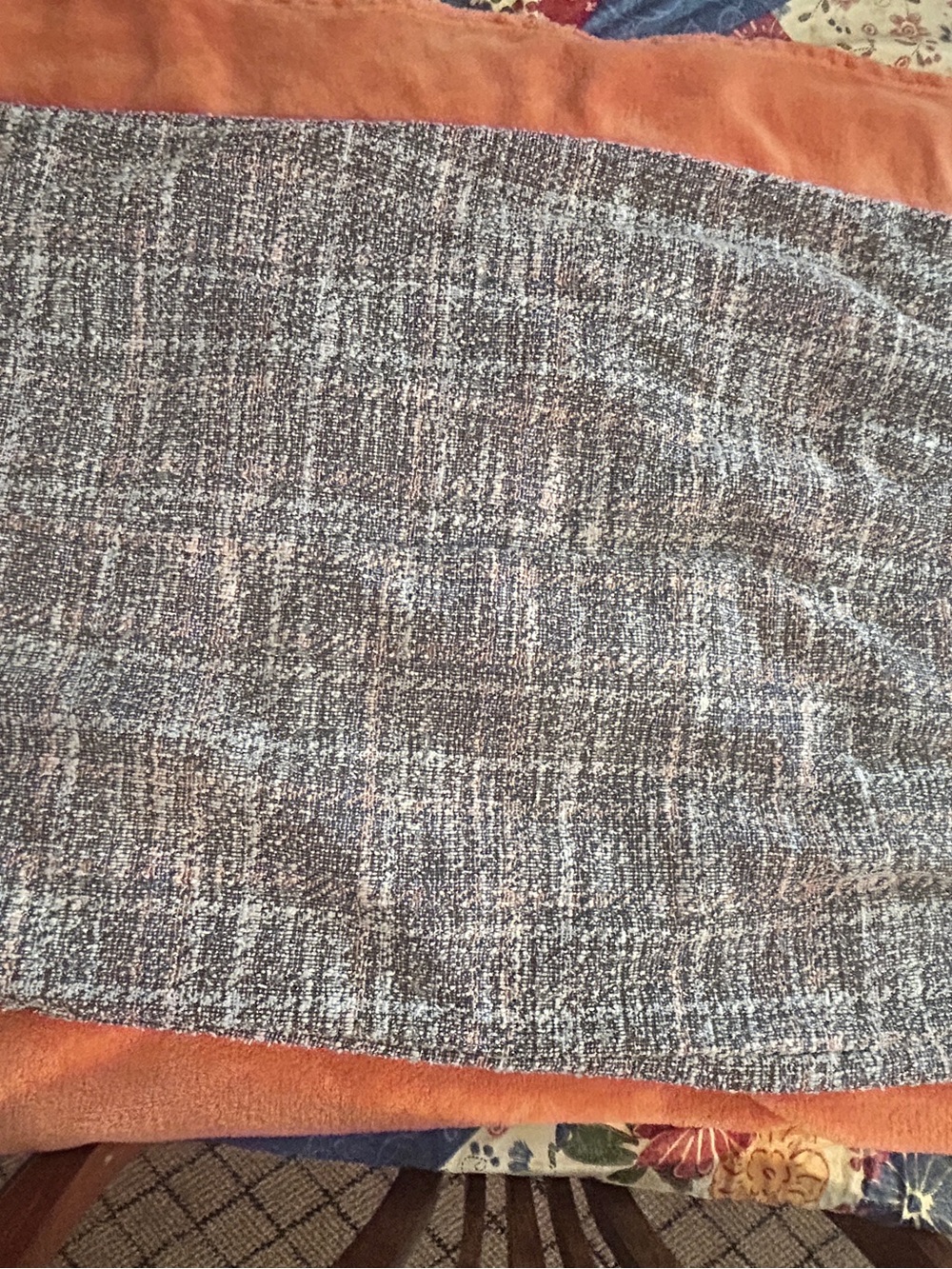 Textured Tweed Pencil Skirt in Gray and Cream for fall and winter wear - Picture 6 of 11